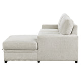 Morelia Exposed Feet With Faux Wood 2-Piece Sectional Pull-Out Bed And Right Chaise Hidden Storage