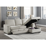 Morelia Exposed Feet With Faux Wood 2-Piece Sectional Pull-Out Bed And Right Chaise Hidden Storage
