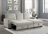 Morelia Exposed Feet With Faux Wood 2-Piece Sectional Pull-Out Bed And Right Chaise Hidden Storage