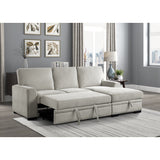 Morelia Exposed Feet With Faux Wood 2-Piece Sectional Pull-Out Bed And Right Chaise Hidden Storage