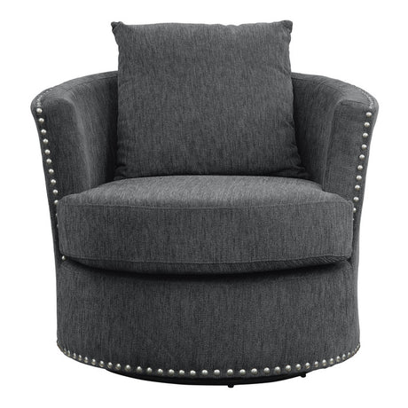 Morelia Charcoal-Hued Swivel Chair