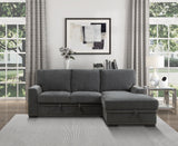 Morelia Exposed Feet With Faux Wood 2-Piece Sectional Pull-Out Bed And Right Chaise Hidden Storage