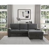 Morelia Exposed Feet With Faux Wood 2-Piece Sectional Pull-Out Bed And Right Chaise Hidden Storage