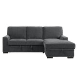 Morelia Exposed Feet With Faux Wood 2-Piece Sectional Pull-Out Bed And Right Chaise Hidden Storage