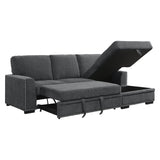 Morelia Exposed Feet With Faux Wood 2-Piece Sectional Pull-Out Bed And Right Chaise Hidden Storage