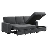 Morelia Exposed Feet With Faux Wood 2-Piece Sectional Pull-Out Bed And Right Chaise Hidden Storage