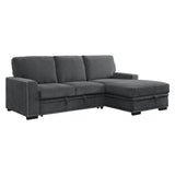 Morelia Exposed Feet With Faux Wood 2-Piece Sectional Pull-Out Bed And Right Chaise Hidden Storage