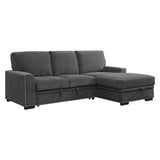 Morelia Exposed Feet With Faux Wood 2-Piece Sectional Pull-Out Bed And Right Chaise Hidden Storage