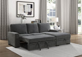 Morelia Exposed Feet With Faux Wood 2-Piece Sectional Pull-Out Bed And Right Chaise Hidden Storage