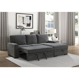 Morelia Exposed Feet With Faux Wood 2-Piece Sectional Pull-Out Bed And Right Chaise Hidden Storage