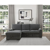 Morelia Exposed Feet With Faux Wood 2-Piece Sectional Pull-Out Bed And Left Chaise Hidden Storage