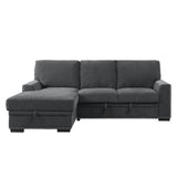 Morelia Exposed Feet With Faux Wood 2-Piece Sectional Pull-Out Bed And Left Chaise Hidden Storage