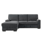 Morelia Exposed Feet With Faux Wood 2-Piece Sectional Pull-Out Bed And Left Chaise Hidden Storage