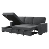 Morelia Exposed Feet With Faux Wood 2-Piece Sectional Pull-Out Bed And Left Chaise Hidden Storage