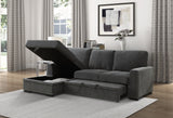 Morelia Exposed Feet With Faux Wood 2-Piece Sectional Pull-Out Bed And Left Chaise Hidden Storage