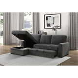 Morelia Exposed Feet With Faux Wood 2-Piece Sectional Pull-Out Bed And Left Chaise Hidden Storage
