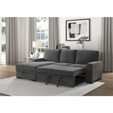 Morelia Exposed Feet With Faux Wood 2-Piece Sectional Pull-Out Bed And Left Chaise Hidden Storage