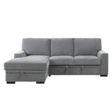 Morelia Exposed Feet With Faux Wood 2-Piece Sectional Pull-Out Bed And Left Chaise Hidden Storage