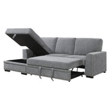Morelia Exposed Feet With Faux Wood 2-Piece Sectional Pull-Out Bed And Left Chaise Hidden Storage