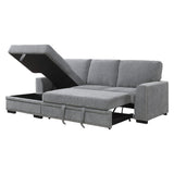 Morelia Exposed Feet With Faux Wood 2-Piece Sectional Pull-Out Bed And Left Chaise Hidden Storage