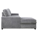 Morelia Exposed Feet With Faux Wood 2-Piece Sectional Pull-Out Bed And Left Chaise Hidden Storage