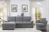 Morelia Gray 2-Piece Sectional With Pull-Out Bed And Left Chaise With Hidden Storage