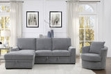 Morelia Exposed Feet With Faux Wood 2-Piece Sectional Pull-Out Bed And Left Chaise Hidden Storage