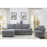 Morelia Exposed Feet With Faux Wood 2-Piece Sectional Pull-Out Bed And Left Chaise Hidden Storage