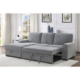 Morelia Exposed Feet With Faux Wood 2-Piece Sectional Pull-Out Bed And Left Chaise Hidden Storage
