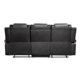 Briscoe Gray Reclining Sofa With Drop Down Table