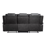 Briscoe Gray Reclining Sofa With Drop Down Table