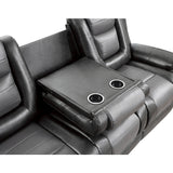 Briscoe Gray Reclining Sofa With Drop Down Table