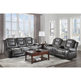Briscoe Gray Reclining Loveseat With Console