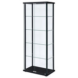 Delphinium 5-Shelf Glass Curio Cabinet Black And Clear