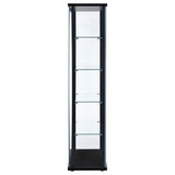 Delphinium 5-Shelf Glass Curio Cabinet Black And Clear