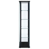 Delphinium 5-Shelf Glass Curio Cabinet Black And Clear