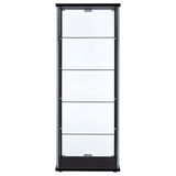 Delphinium 5-Shelf Glass Curio Cabinet Black And Clear