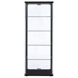 Delphinium 5-Shelf Glass Curio Cabinet Black And Clear
