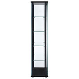 Delphinium 5-Shelf Glass Curio Cabinet Black And Clear