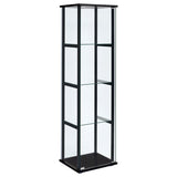 Cyclamen 4-Shelf Glass Curio Cabinet Black And Clear