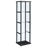 Cyclamen 4-Shelf Glass Curio Cabinet Black And Clear
