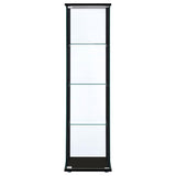 Cyclamen 4-Shelf Glass Curio Cabinet Black And Clear