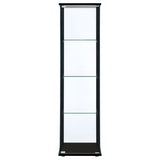 Cyclamen 4-Shelf Glass Curio Cabinet Black And Clear