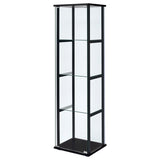 Cyclamen 4-Shelf Glass Curio Cabinet Black And Clear