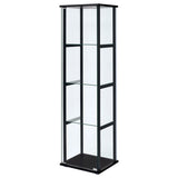 Cyclamen 4-Shelf Glass Curio Cabinet Black And Clear