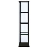 Cyclamen 4-Shelf Glass Curio Cabinet Black And Clear