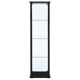 Cyclamen 4-Shelf Glass Curio Cabinet Black And Clear