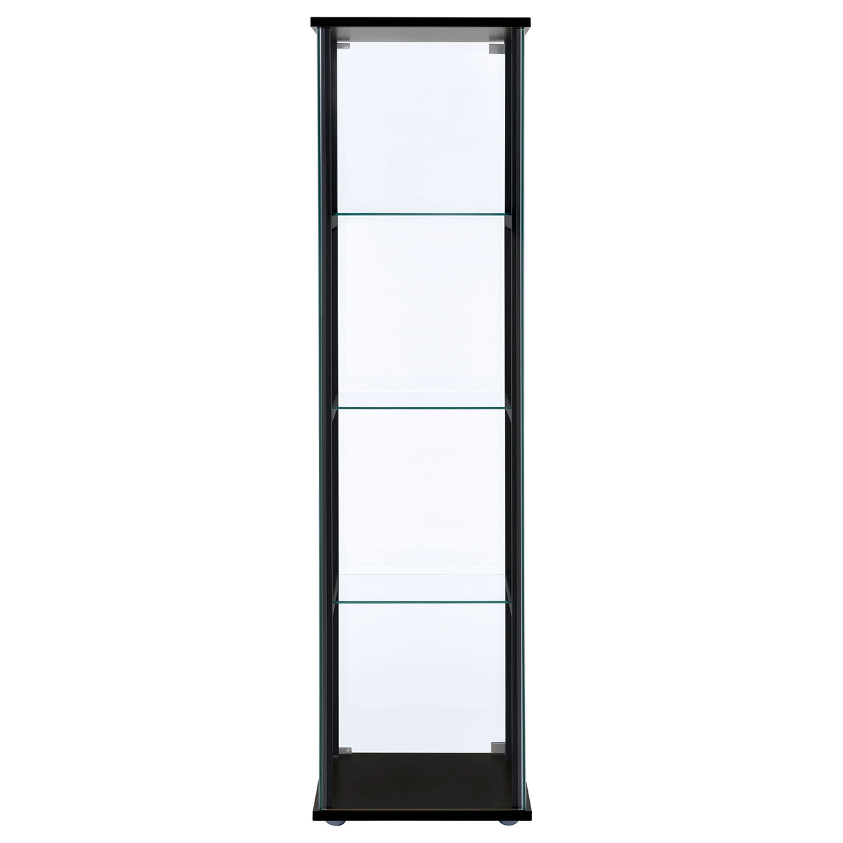 Cyclamen 4-Shelf Glass Curio Cabinet Black And Clear