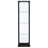 Cyclamen 4-Shelf Glass Curio Cabinet Black And Clear