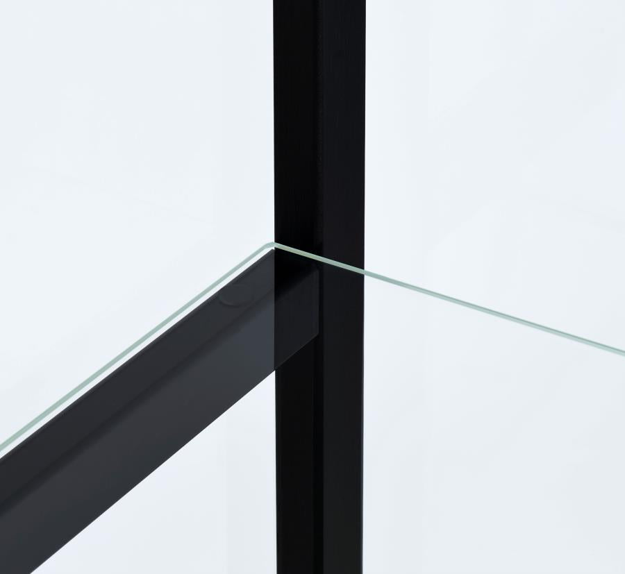 Cyclamen 4-Shelf Glass Curio Cabinet Black And Clear